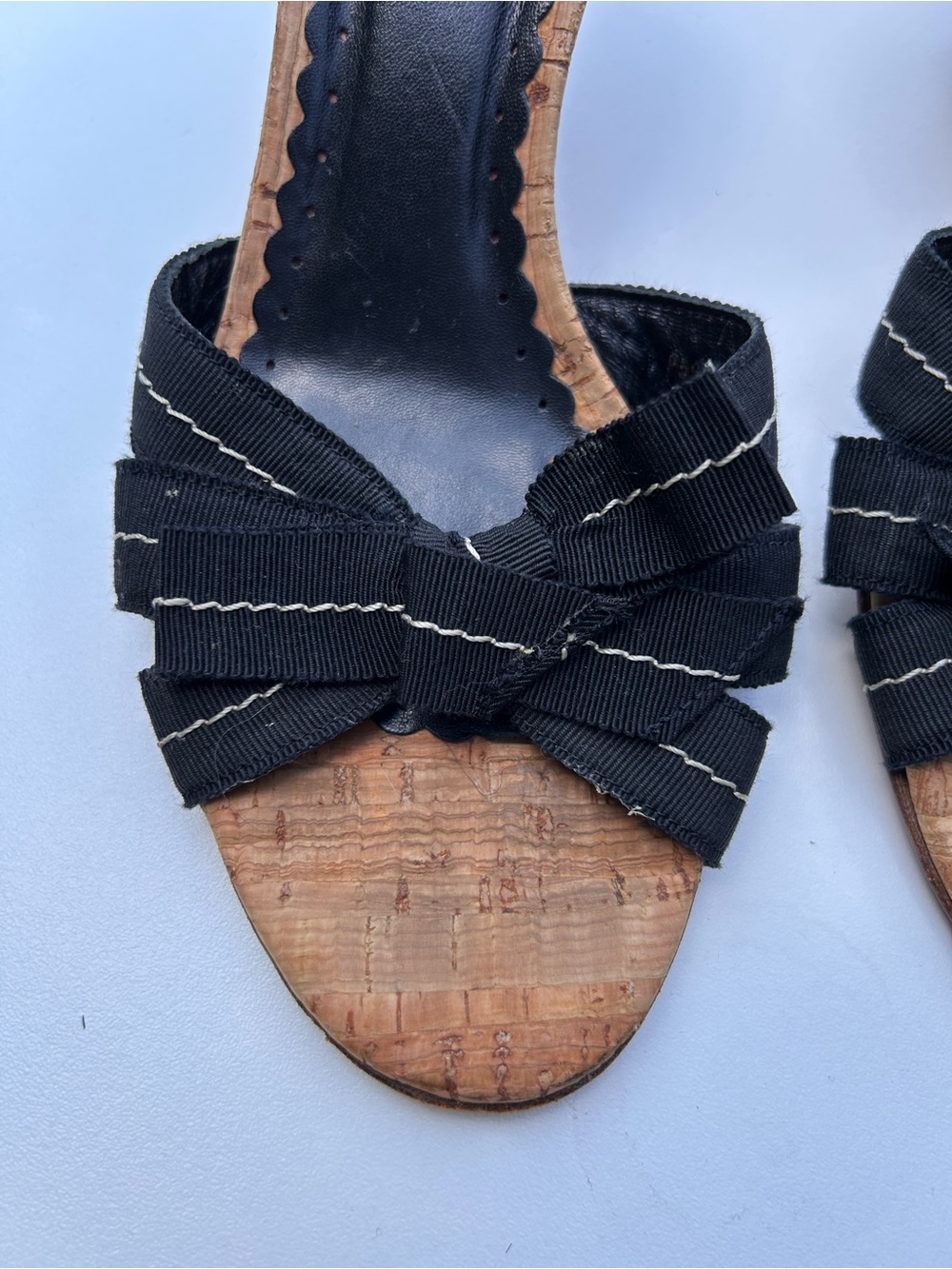 Coach Black Knot-Front Cork Slide Mules - Picture 5 of 7